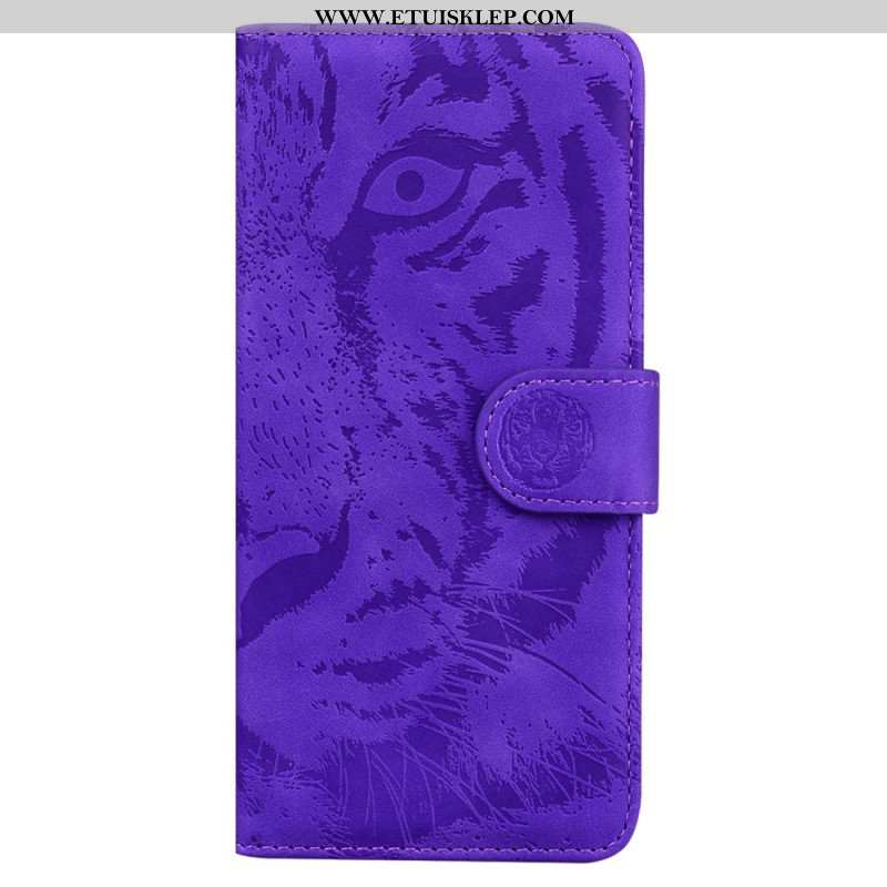 Etui Folio do Xiaomi 13 Pro z Łańcuch Paskowaty Nadruk Tygrysa